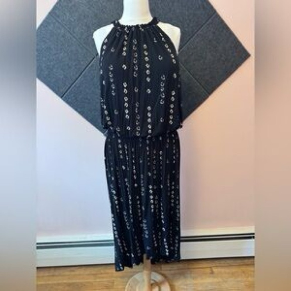 APT. 9 Black and White Maxi Dress Sleeveless Printed Shift Size XL